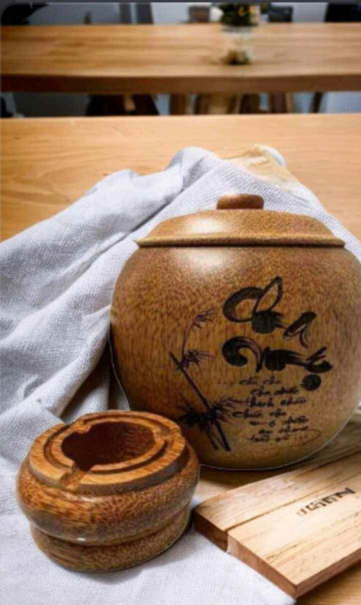 Bình ủ giữ ấm bình trà làm từ gỗ dừa