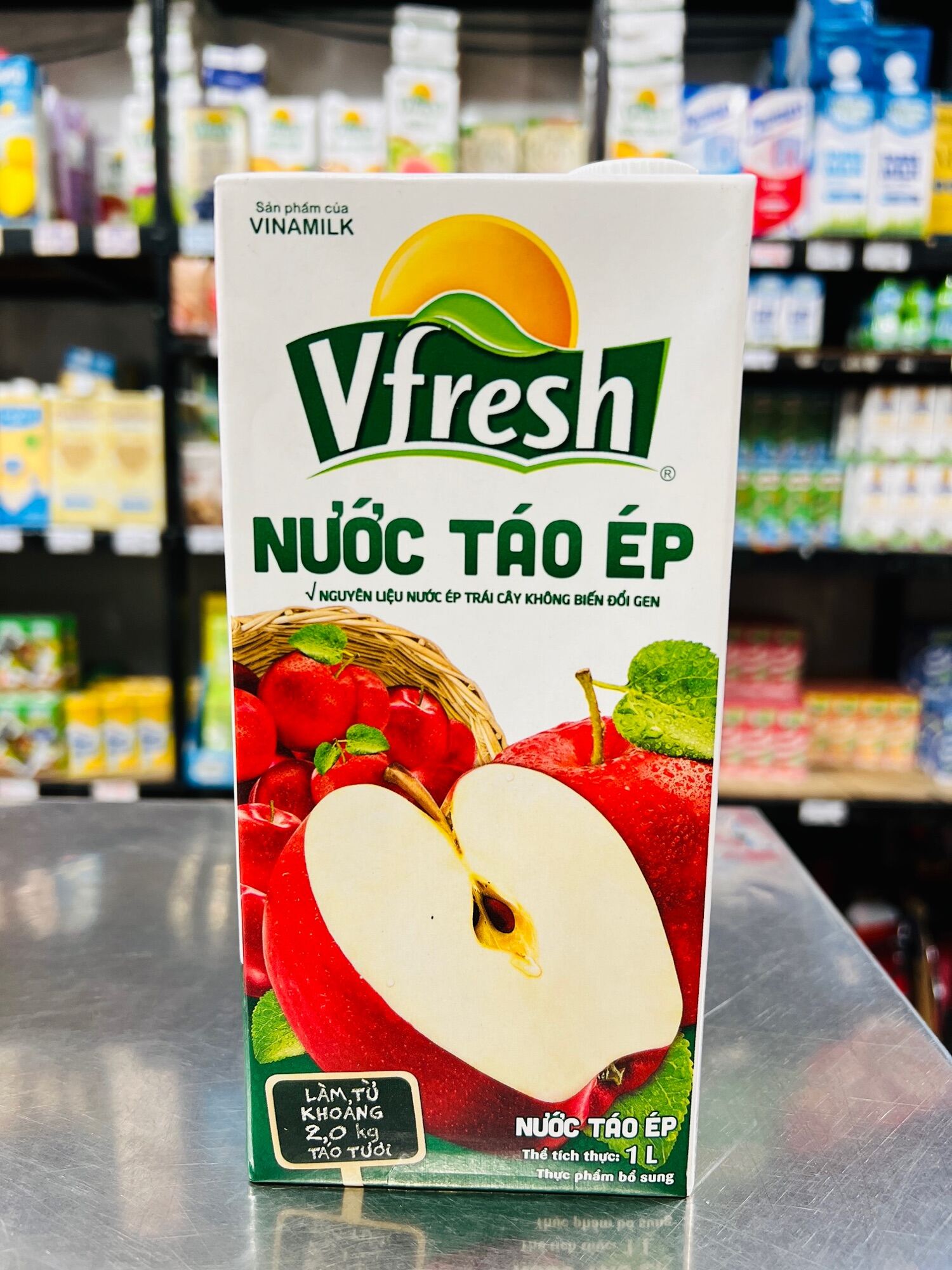 NƯỚC ÉP VFRESH 1LIT ỔI/CAM CÓ ĐƯỜNG/ĐÀO/TÁO/NHO/TÁO KIWI/TÁO LỰU/CAM KHÔNG ĐƯỜNG