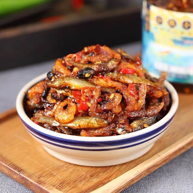 Món muối ruốc cá tép 280gr ăn liền 御澜集小鱼虾小虾米酱开味下饭菜湖南特产香辣小鱼仔鱼干即食瓶装