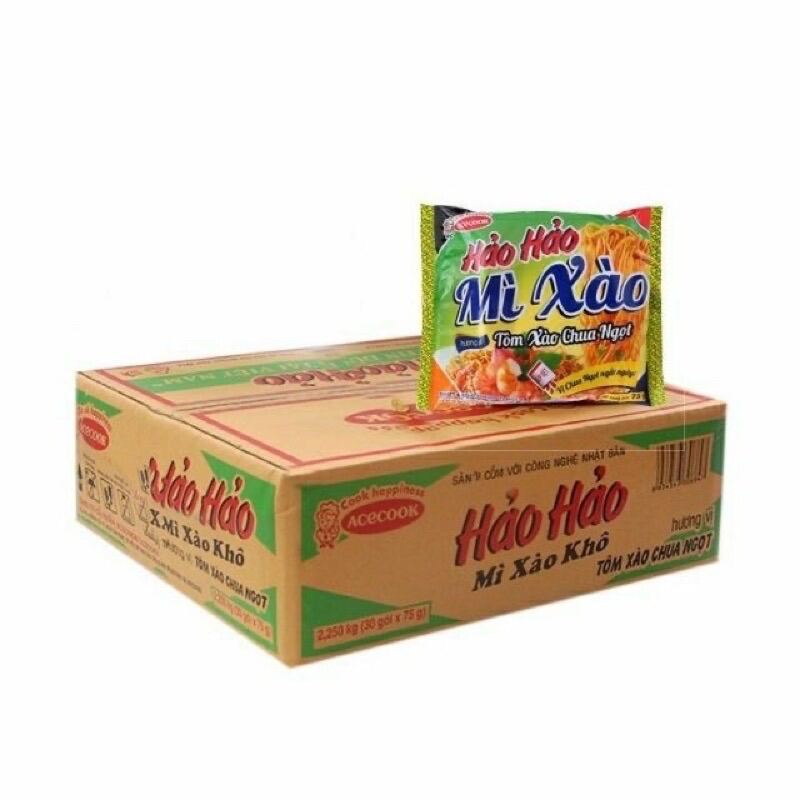 Thùng mì xào Hảo Hảo tôm xào chua ngọt 30 gói x 75g