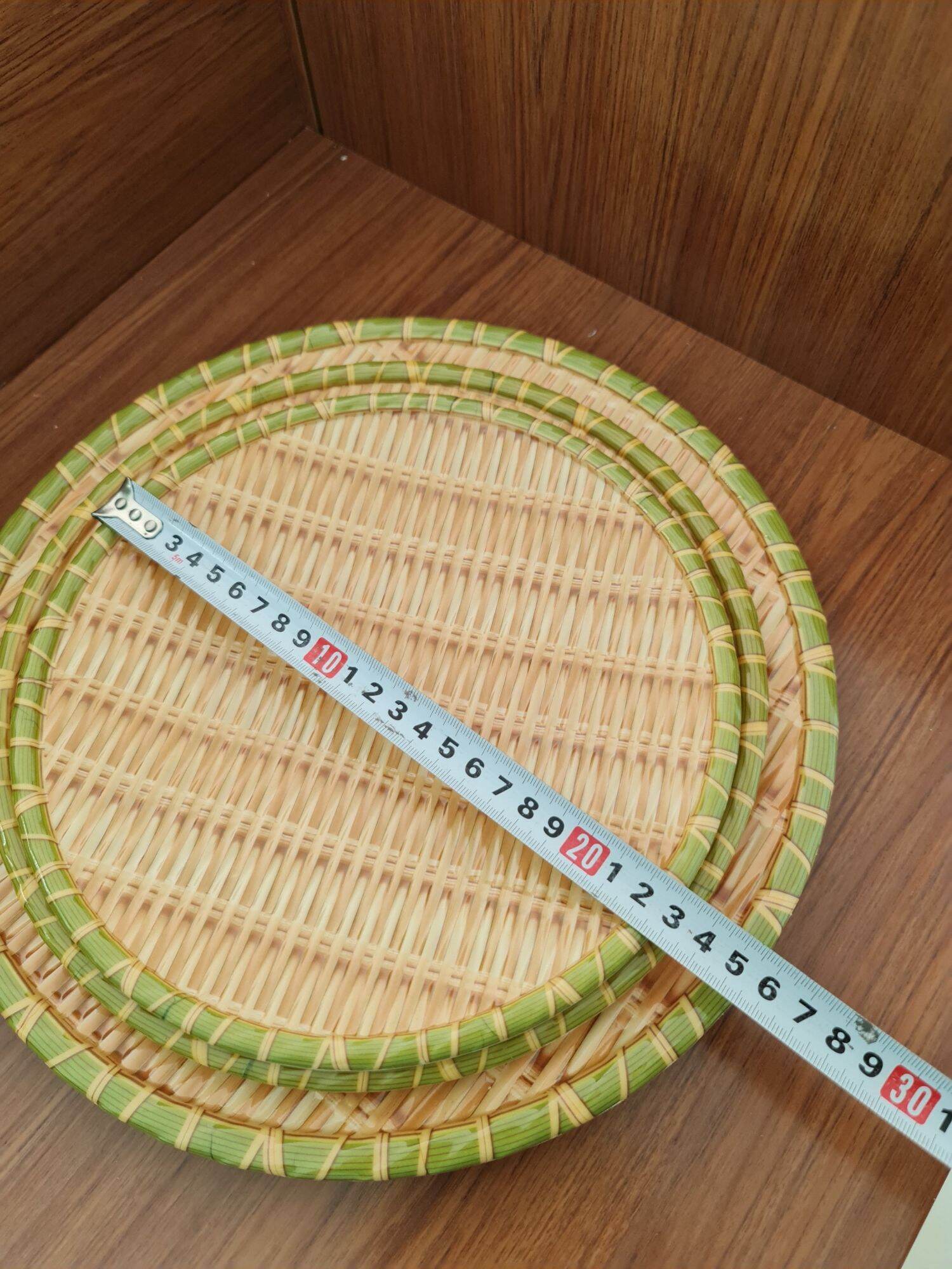 Đĩa Phíp Nhựa Giả Mây Tre, Mẹt Tre Hình Tròn (Hàng Dày)