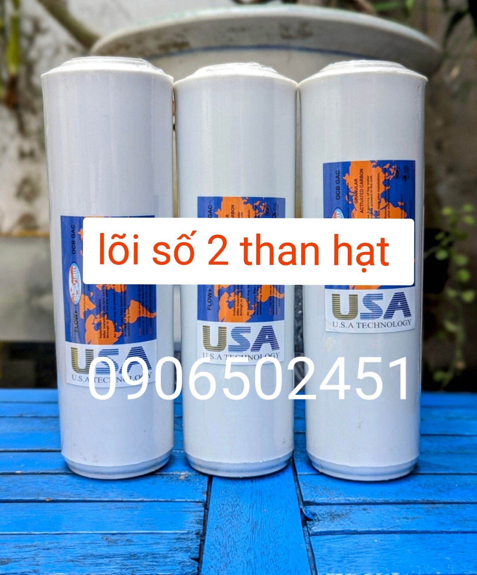 [HCM]( Ảnh thật) Bộ 3 Lõi lọc nước số 2 than hoạt tính UDF 10 inch dùng cho máy lọc nước RO kangaroo karofi sunhouse....