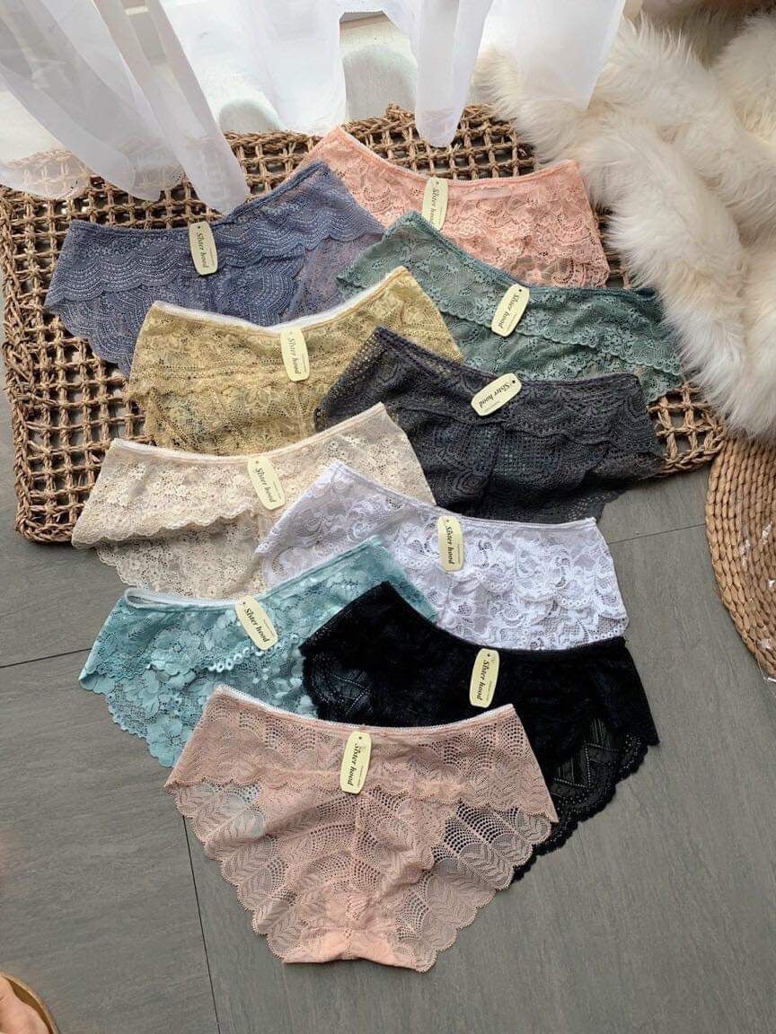 Combo 10 quần lót ren nữ thái cao cấp, quần lót phom rộng