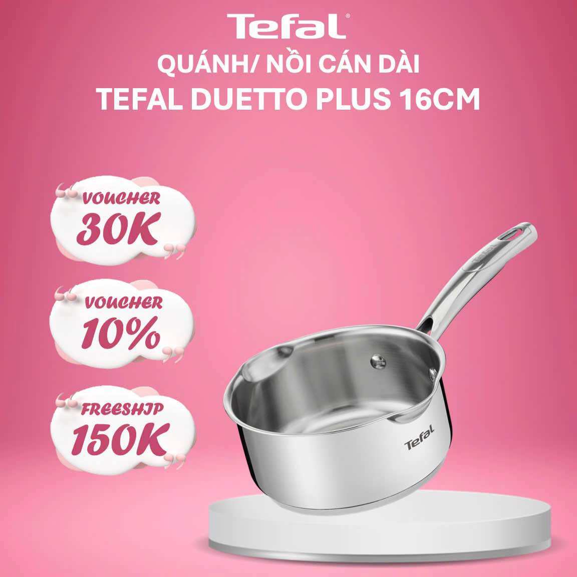Nồi cán dài Tefal Duetto Plus 16cm - 1.4L