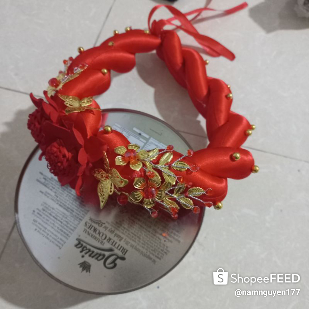 mấn mỹ nhân, mấn cô dâu hoa 3d trang trí hạt pha lê