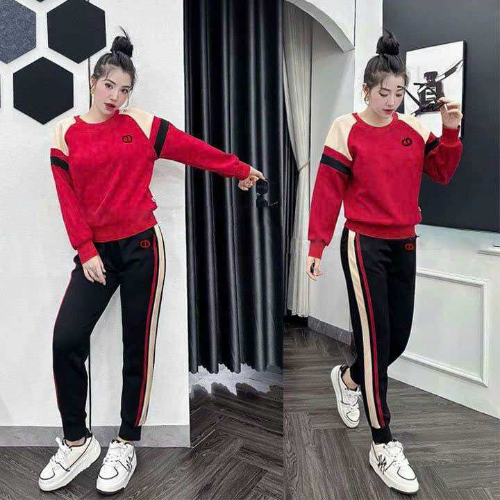 SÉT BỘ NỮ THỂ THAO THU ĐÔNG THUN COTTON CAO CẤP