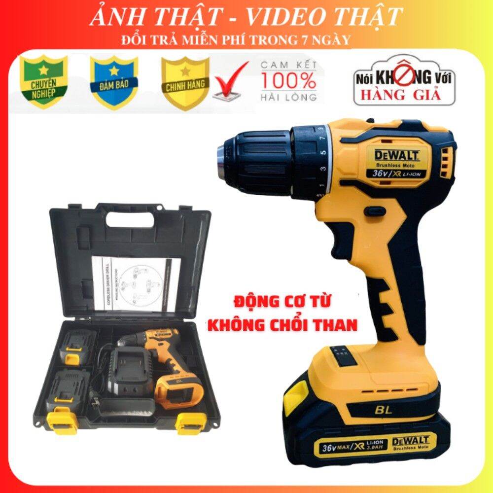 Máy khoan pin mkt 36v không chổi than, đồng 100%
