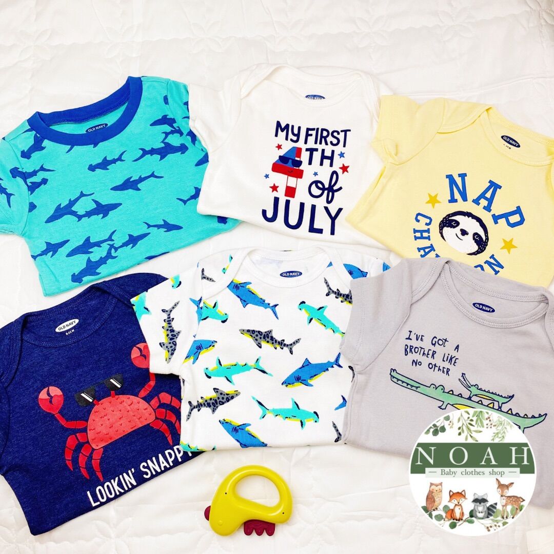 Bodysuit tay ngắn bé trai old navy 6-12 tháng 7-10kg