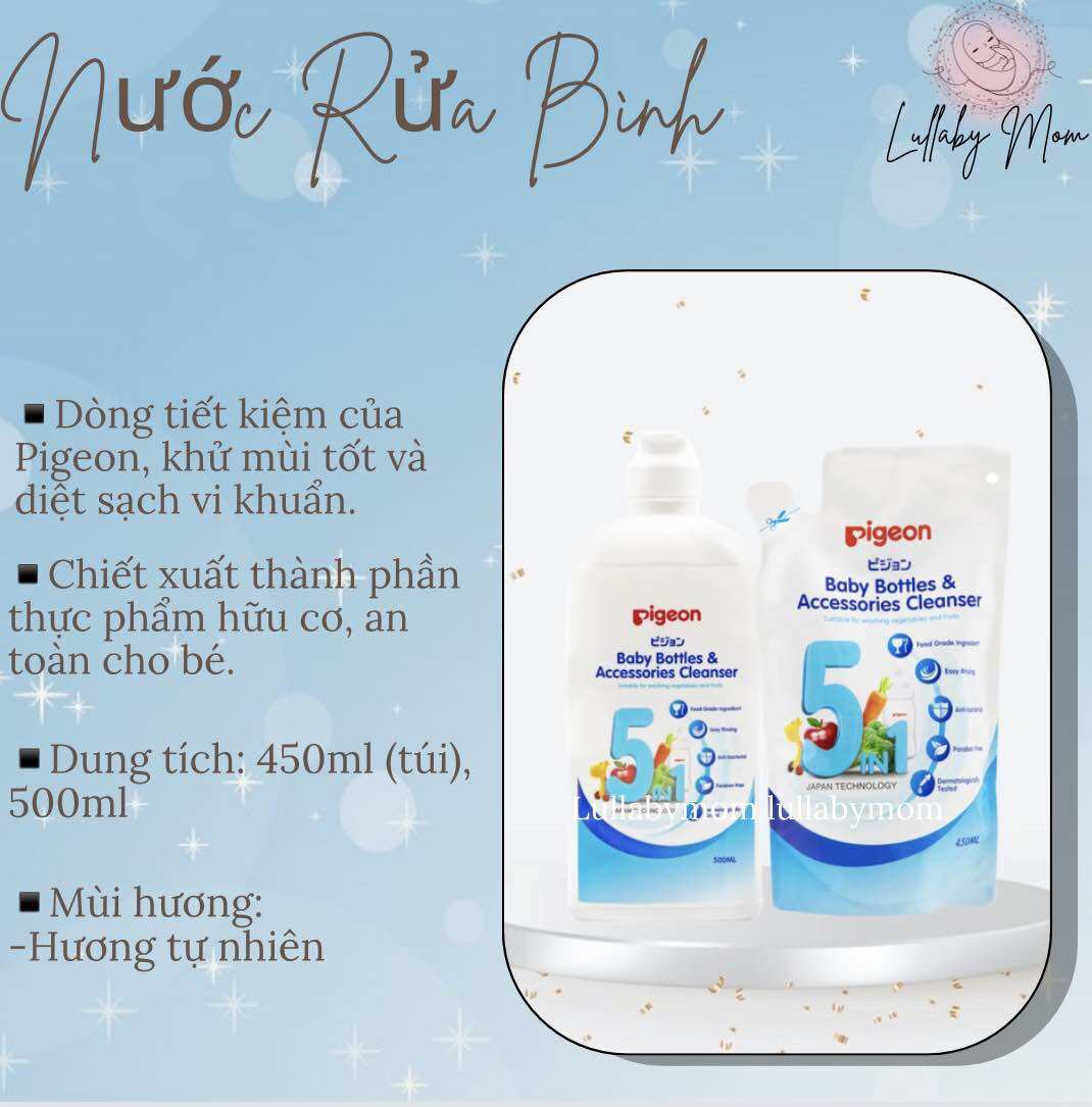 Dung dịch súc rửa bình sữa eco pigeon 450ml/ 500ml