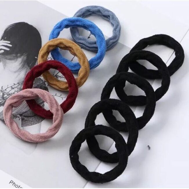 Set 10 sợi dây thun cột tóc nữ co giãn nhiều màu