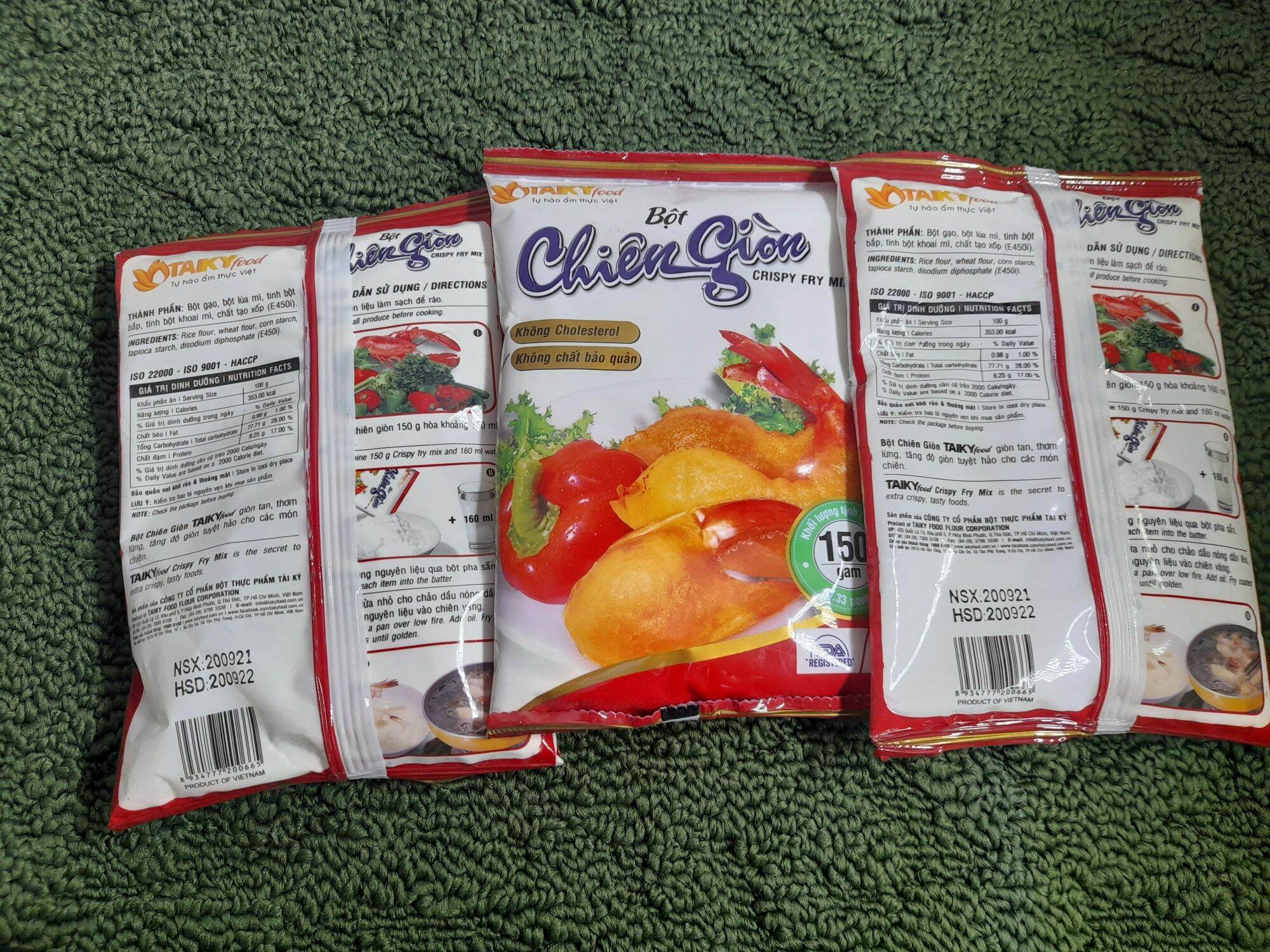 COMBO 5 TÚI BỘT CHIÊN GIÒN TÀI KÝ 150G