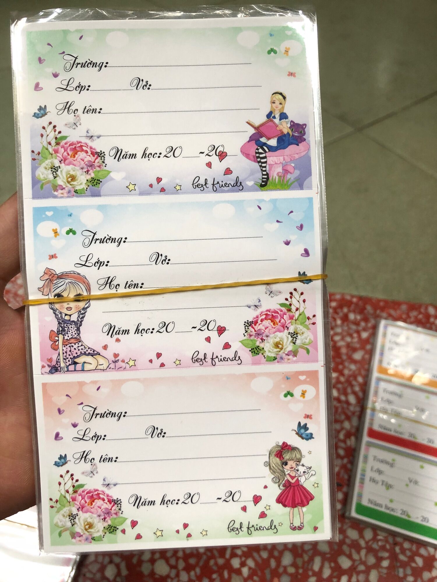 Nhãn vở Decal ( 12 nhãn) dành cho học sinh