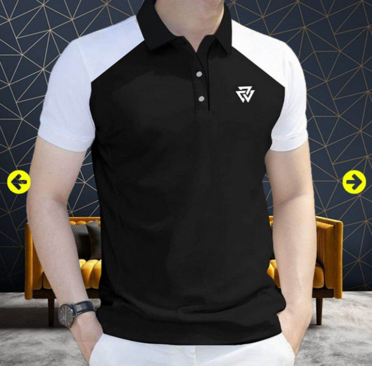 Áo thun polo nam phối cao cấp