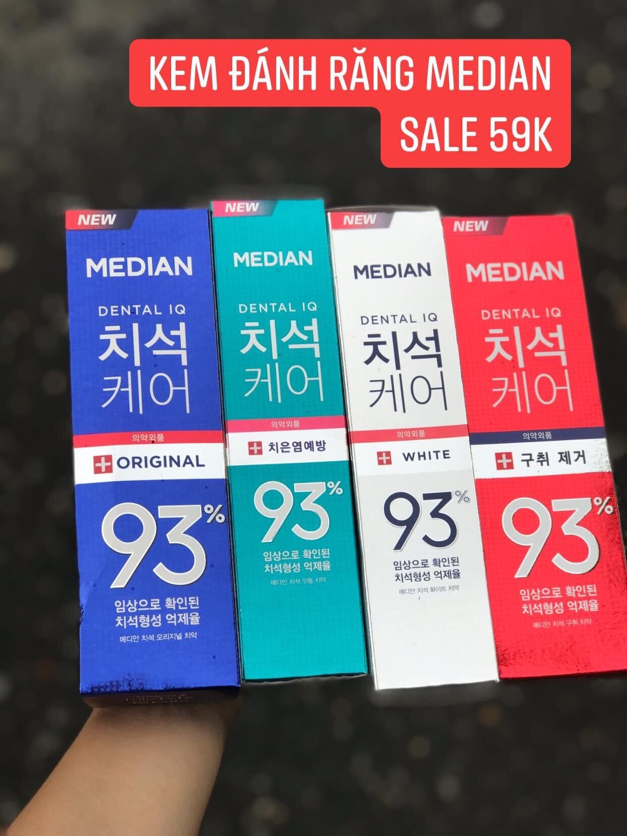 Kem đánh răng median 93% iq dental hàn quốc