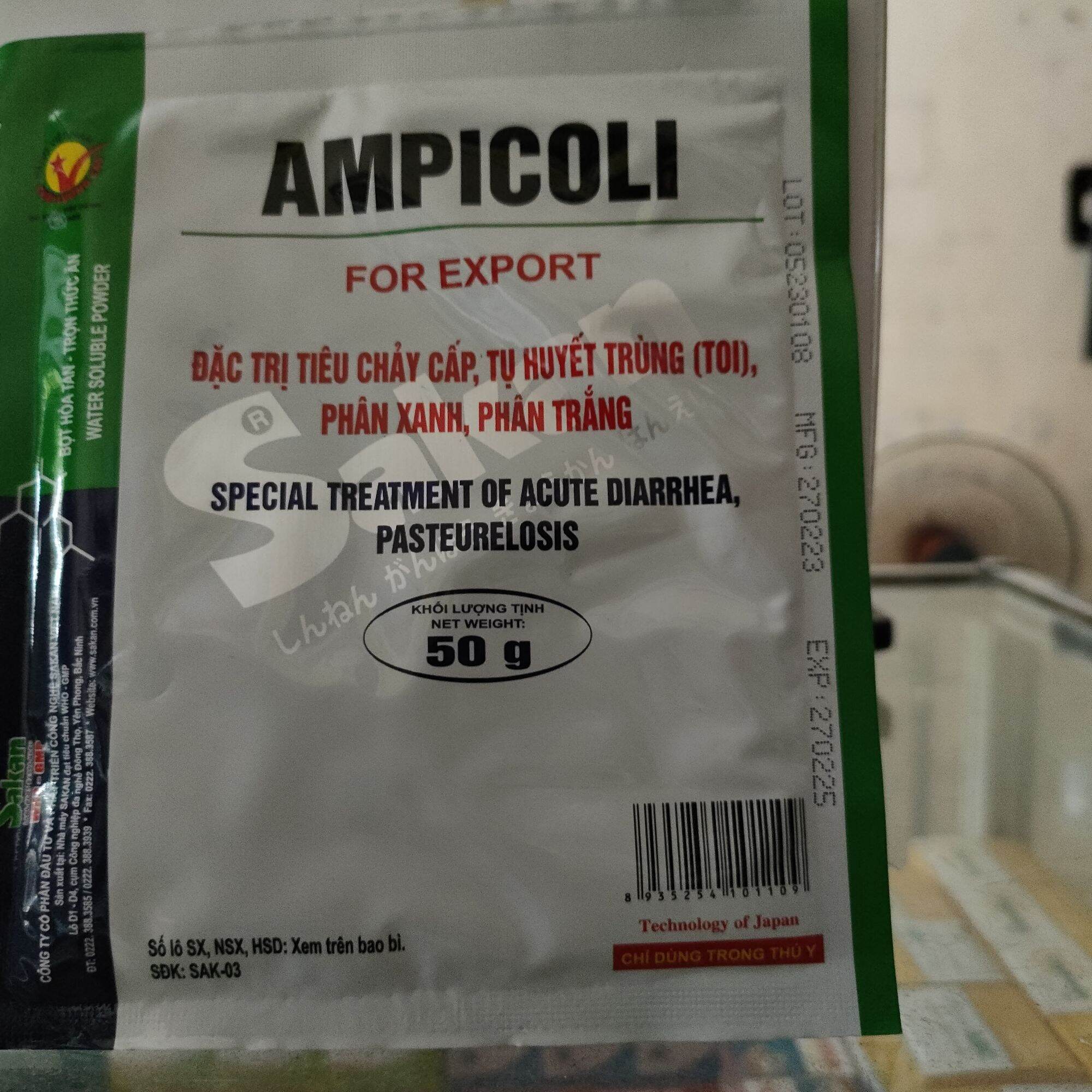Ampi coli 50g dùng trong thú y