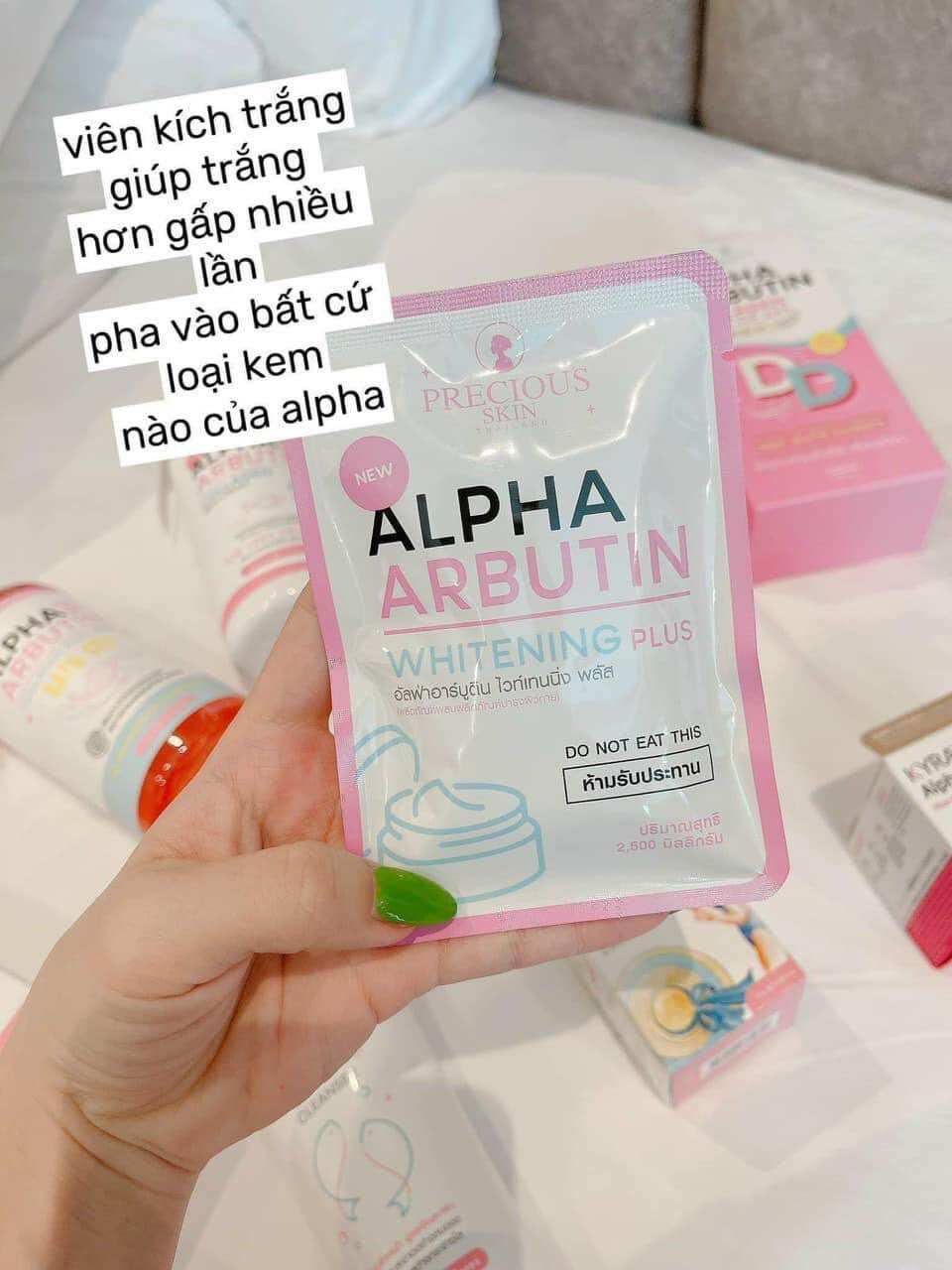 Vỉ 10viên kích trắng alpha arbutin plus thái lan