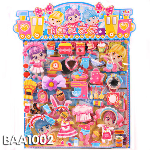 Princess Dress up Stickers Ye Luoli Ice Princess Series Girl Changing Stickers Double Layer Children Cartoon Waterproof Decorative Sticker