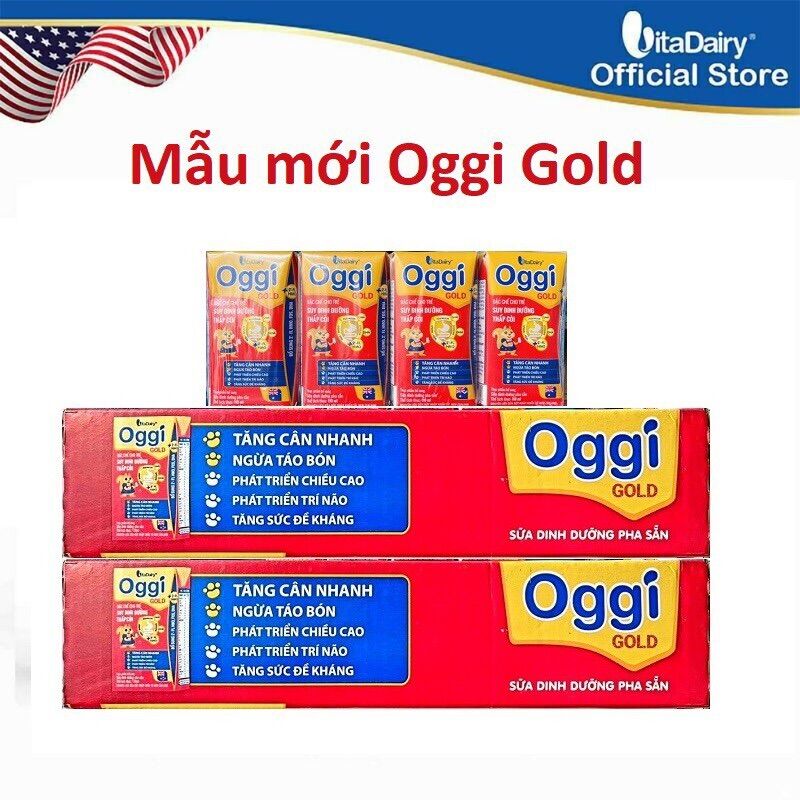 Thùng 48 hộp sữa pha sẵn Oggi gold 110ml