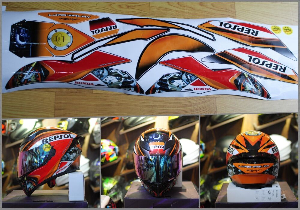 Tem Repsol 93 dán mũ Fullface