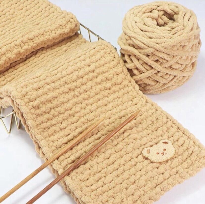 {DIY}Set nguyên liệu đan khăn nhung mềm mại [có video hướng dẫn]
