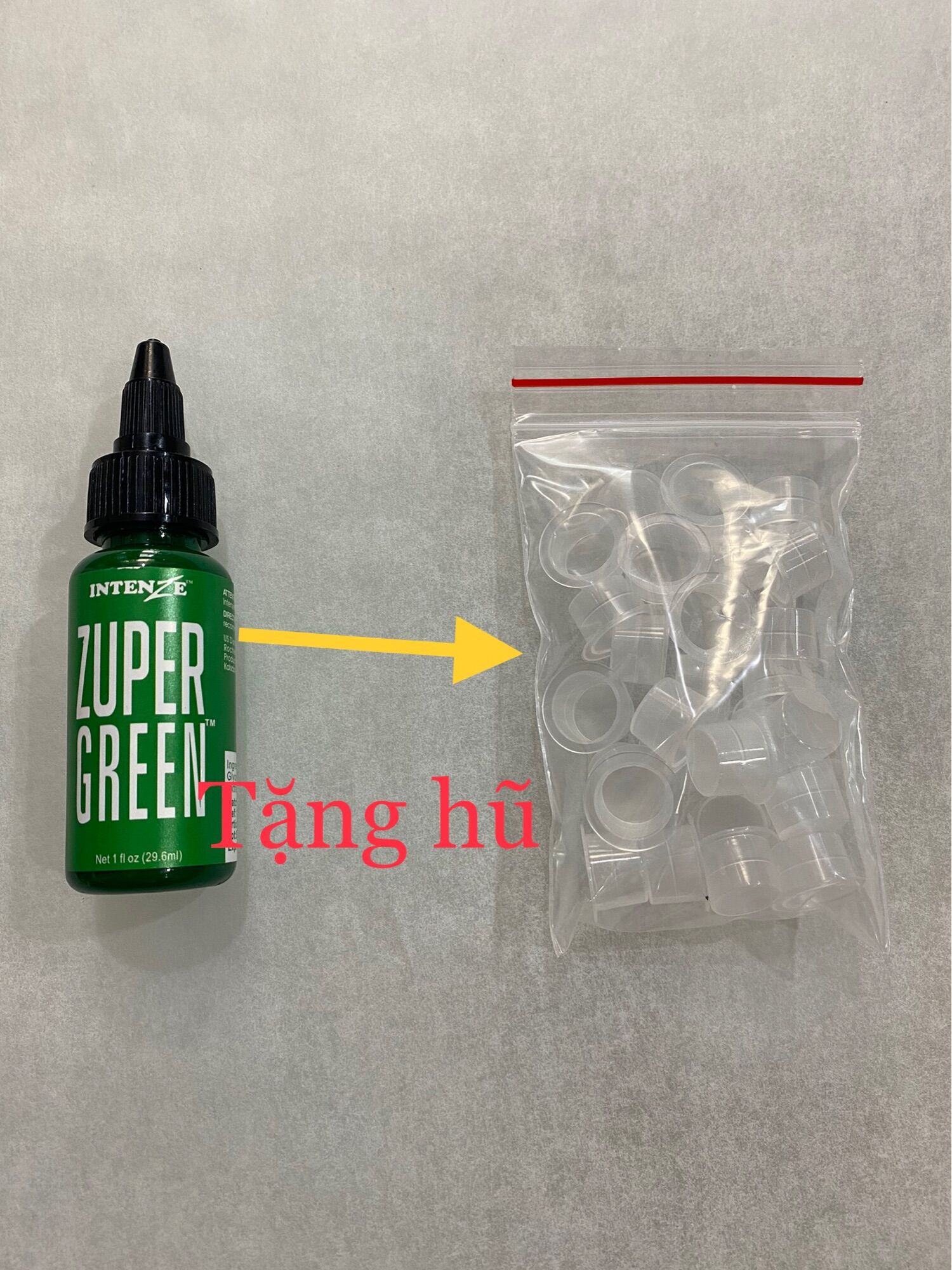 🎁 Mực xăm trung cấp mầu xanh 30ml Zuper Grenn🎁