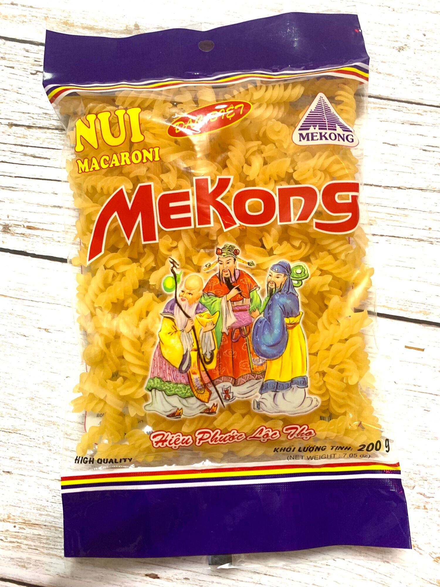 Nui xoắn mekong hàng xuất khẩu gói
