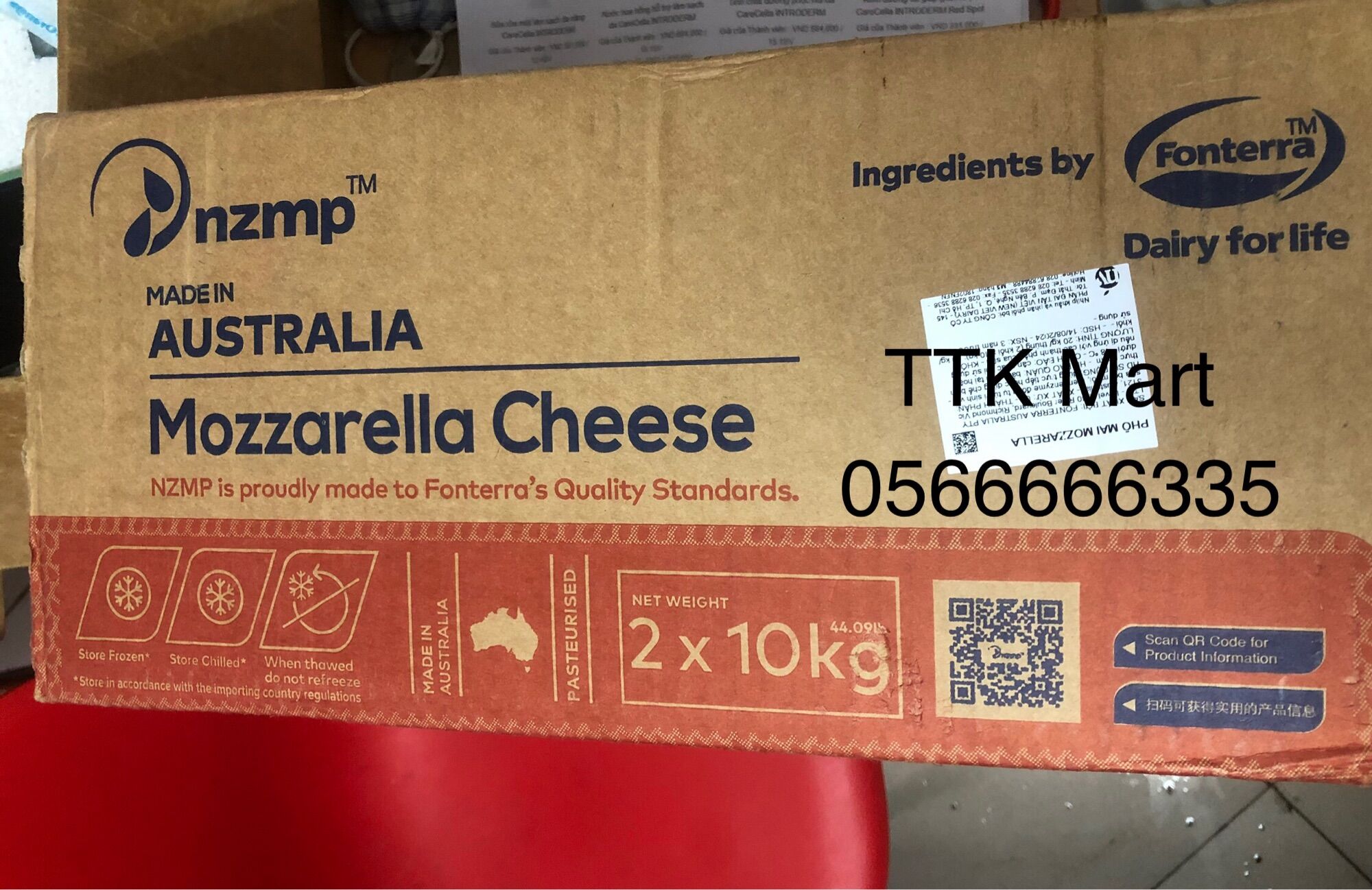 [Chuẩn Úc]- Phô mai Mozzarella Úc cao cấp dòng khối (Nsx Fonterra)