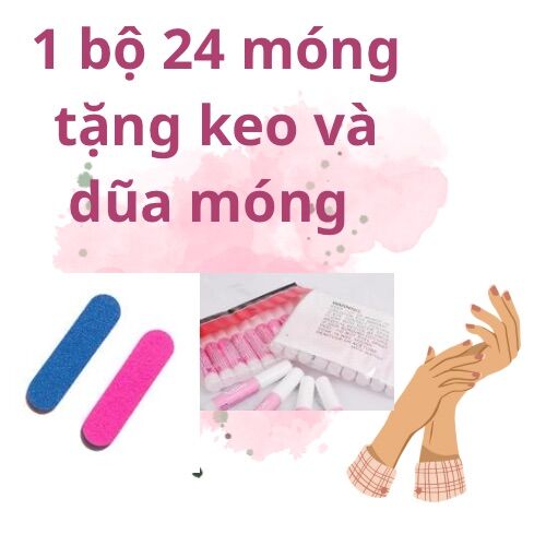 Móng Giả Đính Đá Tặng Keo Và Dũa
