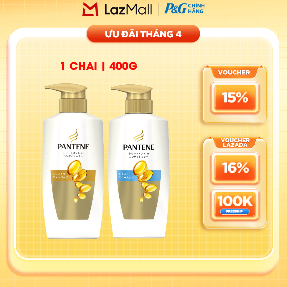 Dầu Xả PANTENE Pro-Vitamin Phục Hồi Hư Tổn/ Dưỡng Mềm Mượt Chai 400ML