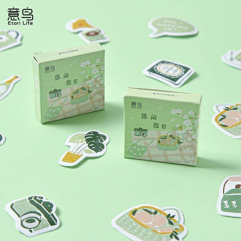 Set 46 sticker cute trang trí sổ bullet journal, planner dễ thương - Aimée Store