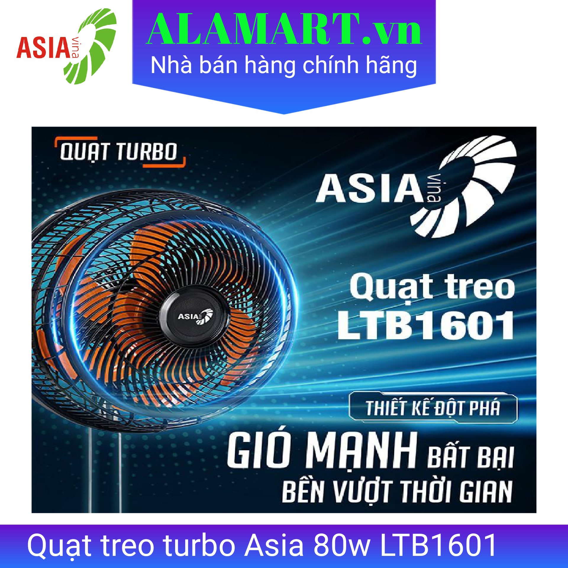 Quạt treo ASIA TURBO PLUS - VY637891 - Đen (New 2024) - 90W