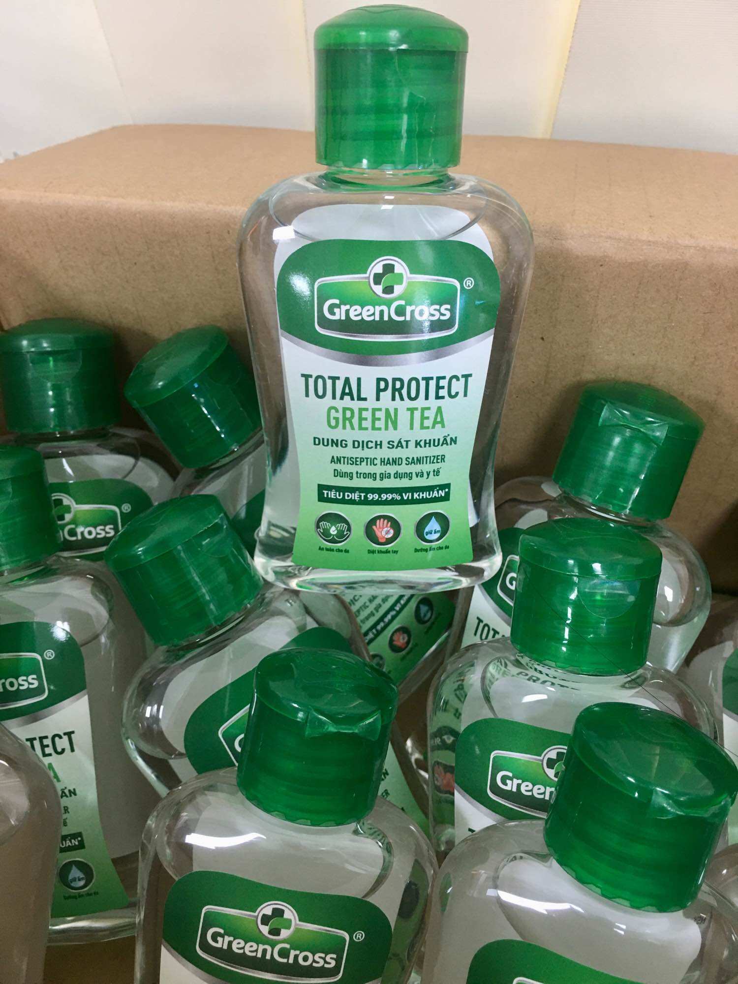 Nước Rửa Tay khô Green Cross hương trà xanh 100ml