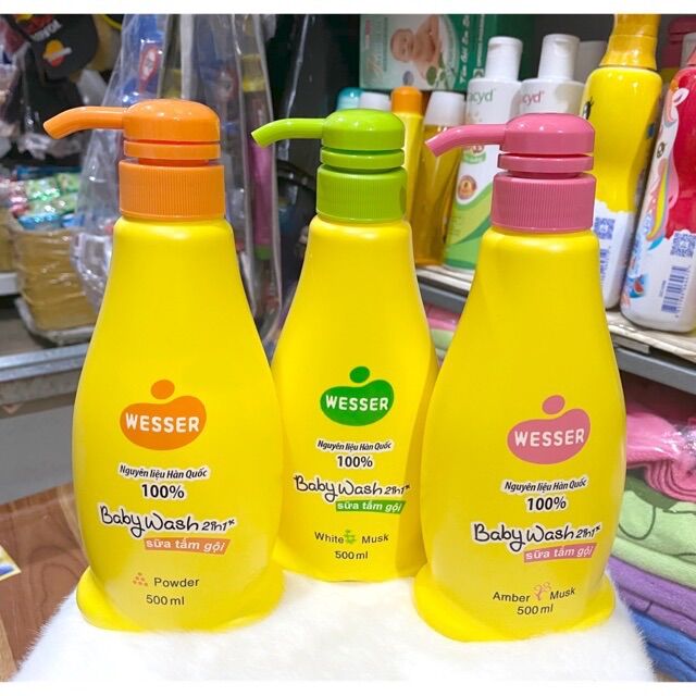 Sữa tắm gội bé Wesser 500ml