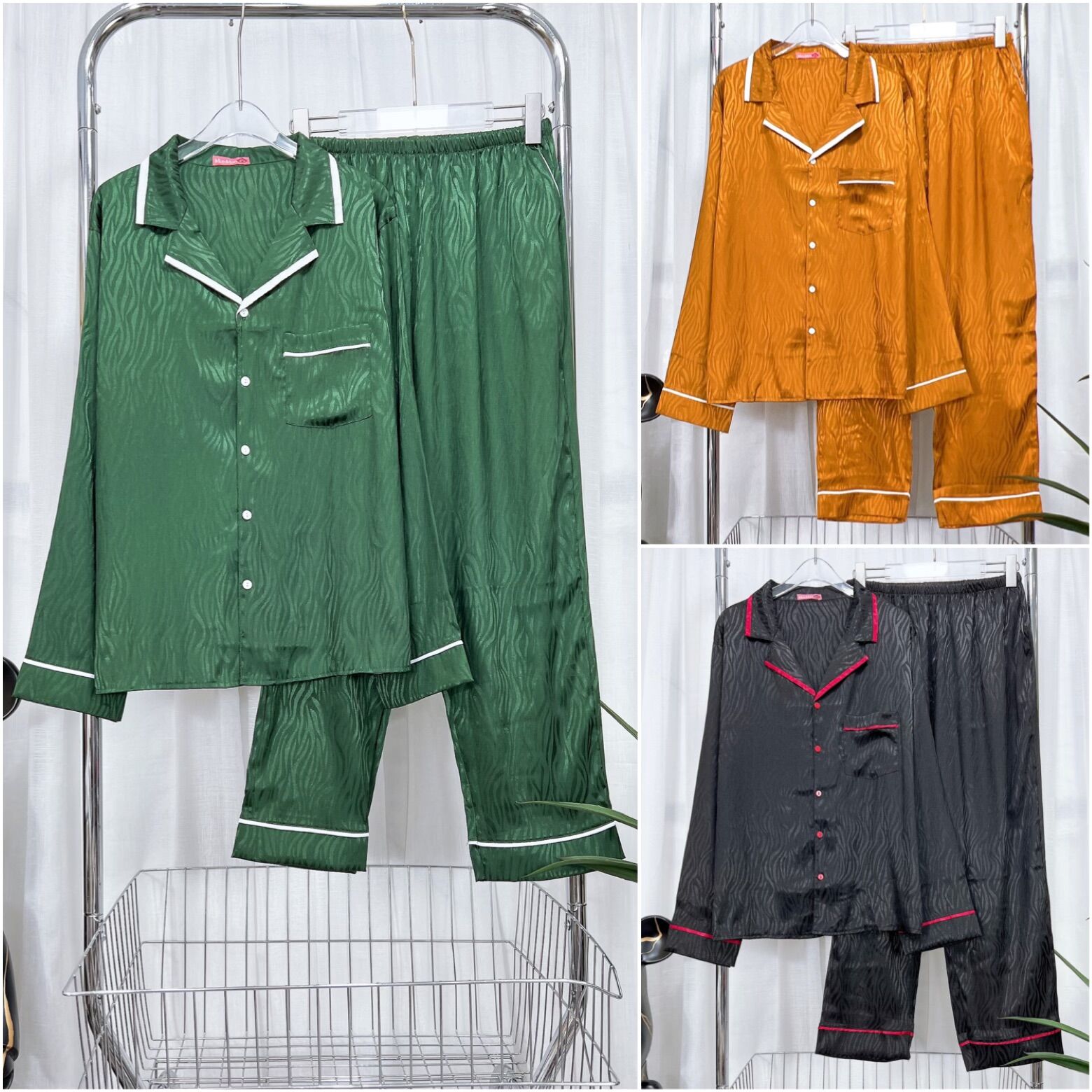 Đồ bộ lụa gấm xước họa tiết bigsize - chuẩn size