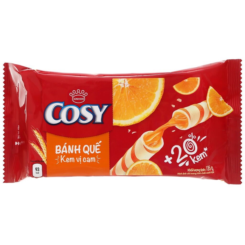 BÁNH QUẾ COSY VỊ SOCOLA/LÁ DỨA/DÂU/CAM(NGẪU NHIÊN)