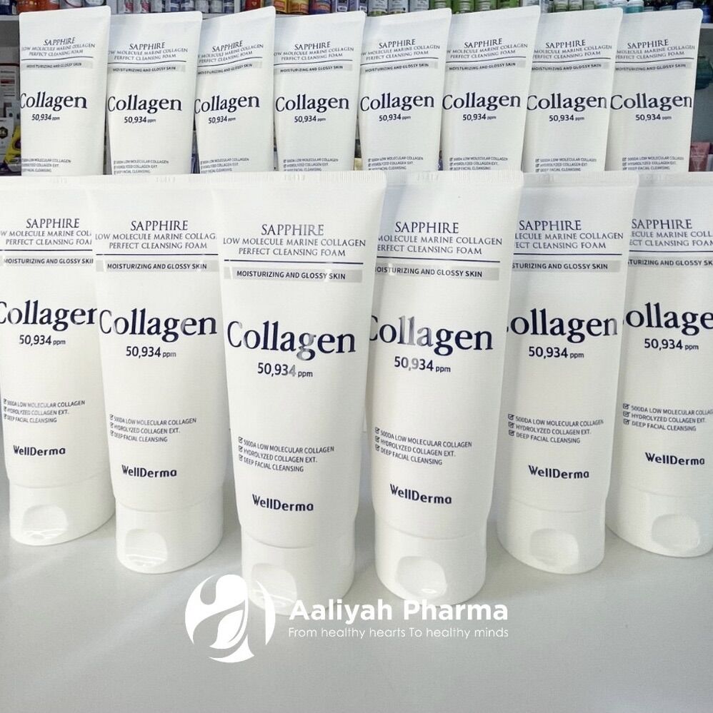 Sữa rửa mặt Wellderma Sapphire Low Molecule Marine Collagen Cleansing Duo 150g Hàn Quốc