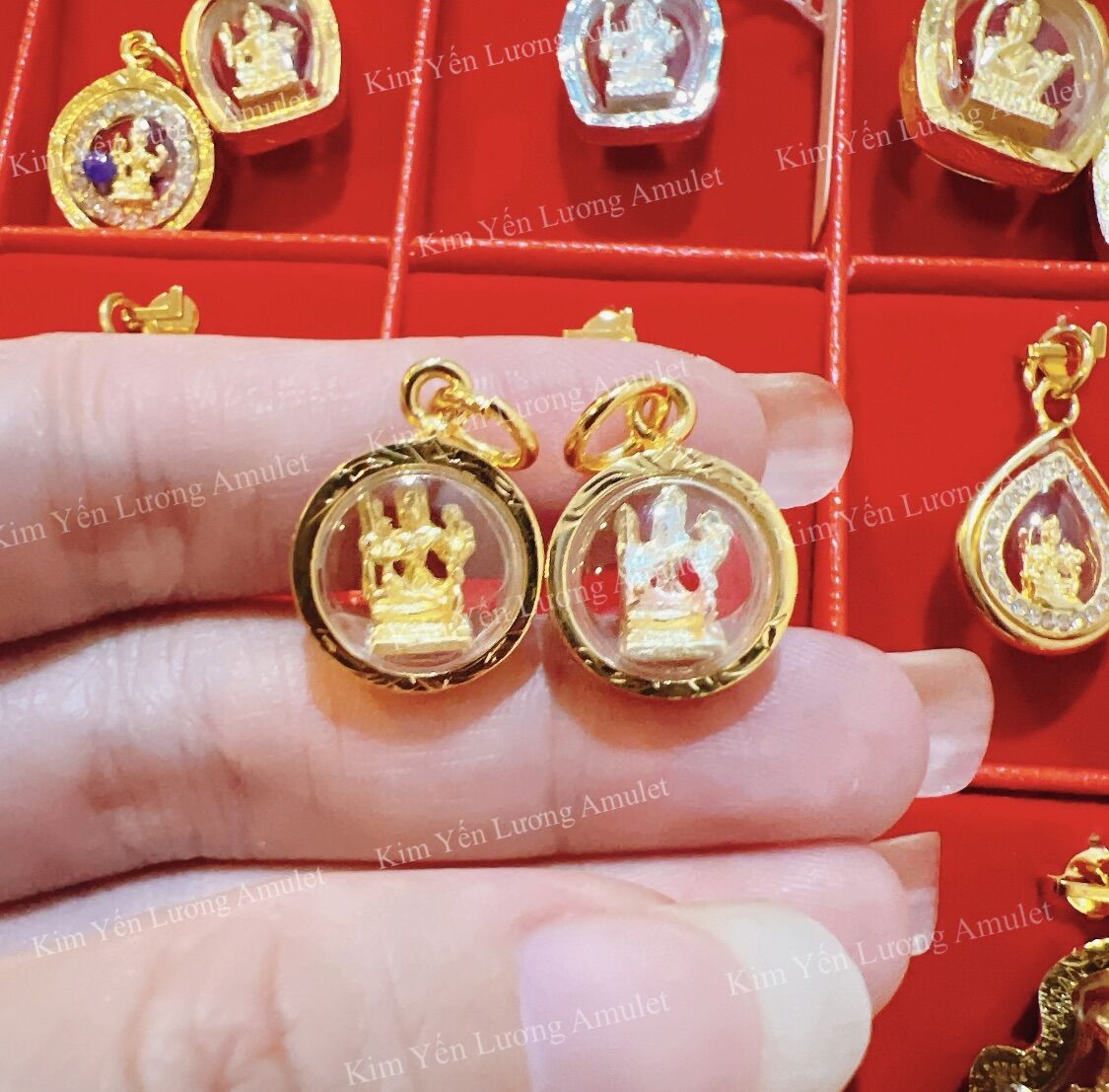 Mặt dây chuyền phật tứ diện mini thái lan