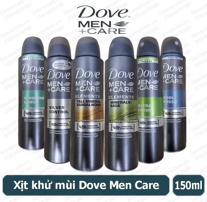 Xịt khử mùi dove men+care dành cho nam 150ml-cam kết chuẩn