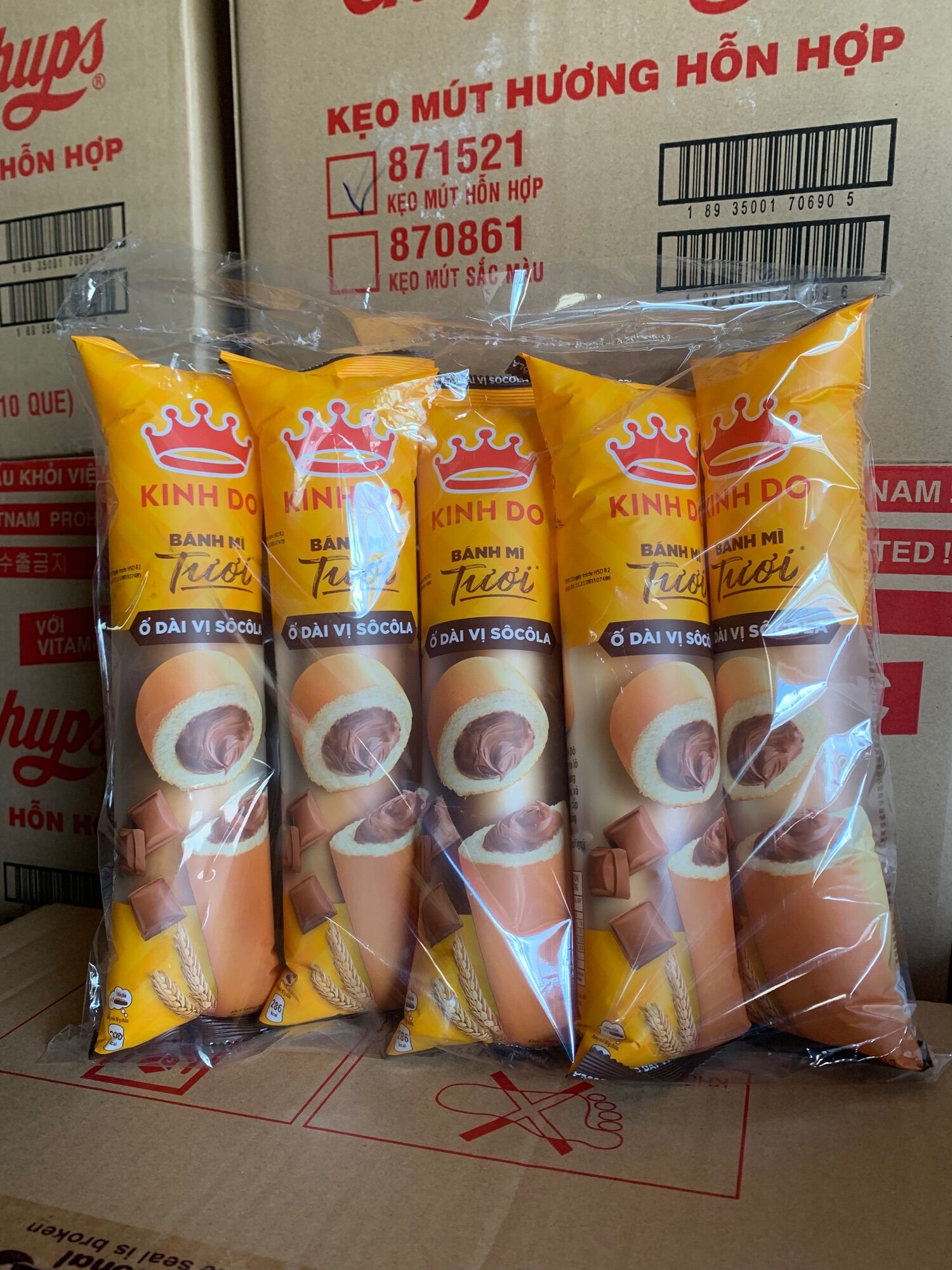 Bánh mì tươi Kinh Đô Ổ Dài 3 vị ( bịch 5 cái)