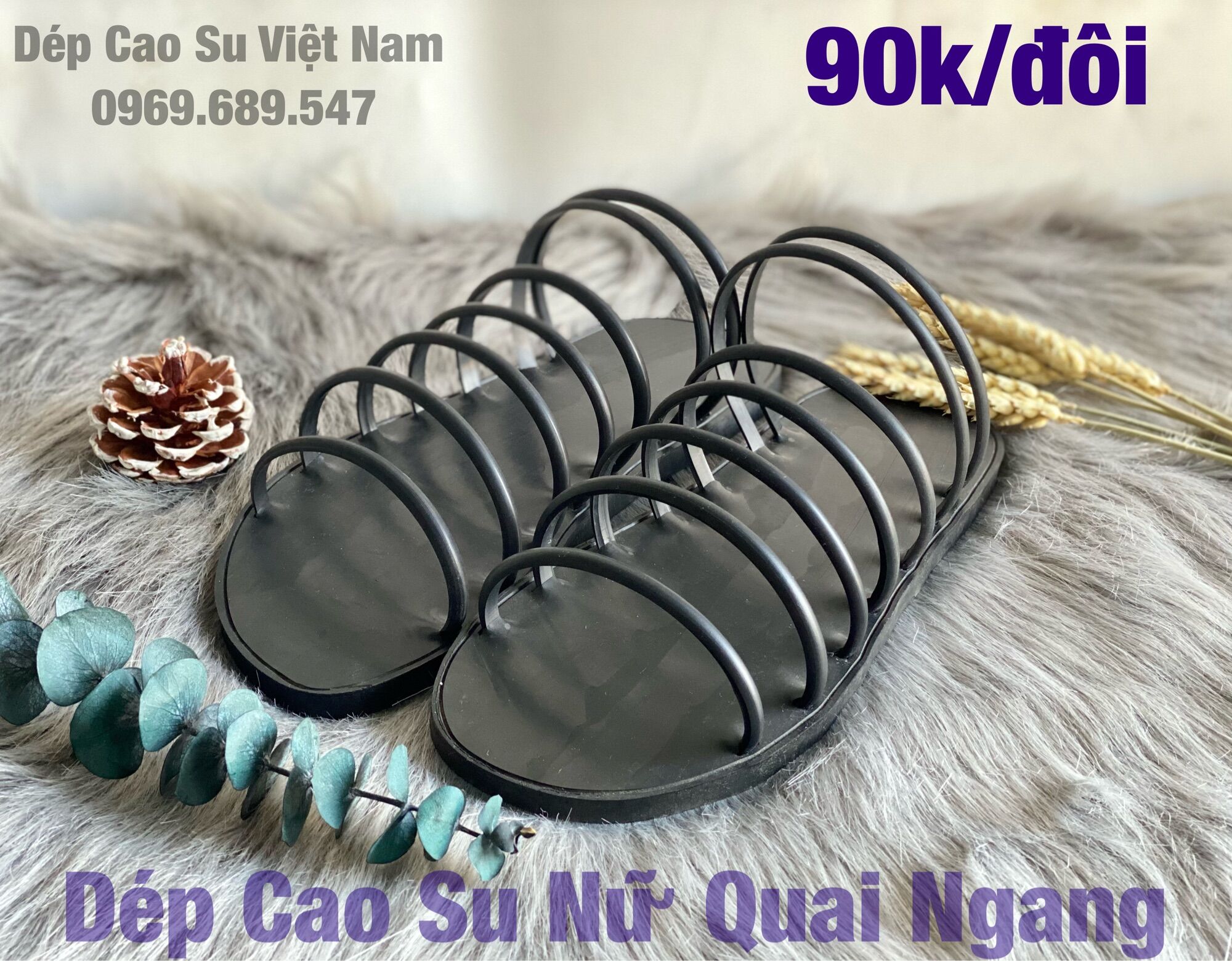 Dép Cao Su Nữ Quai Ngang