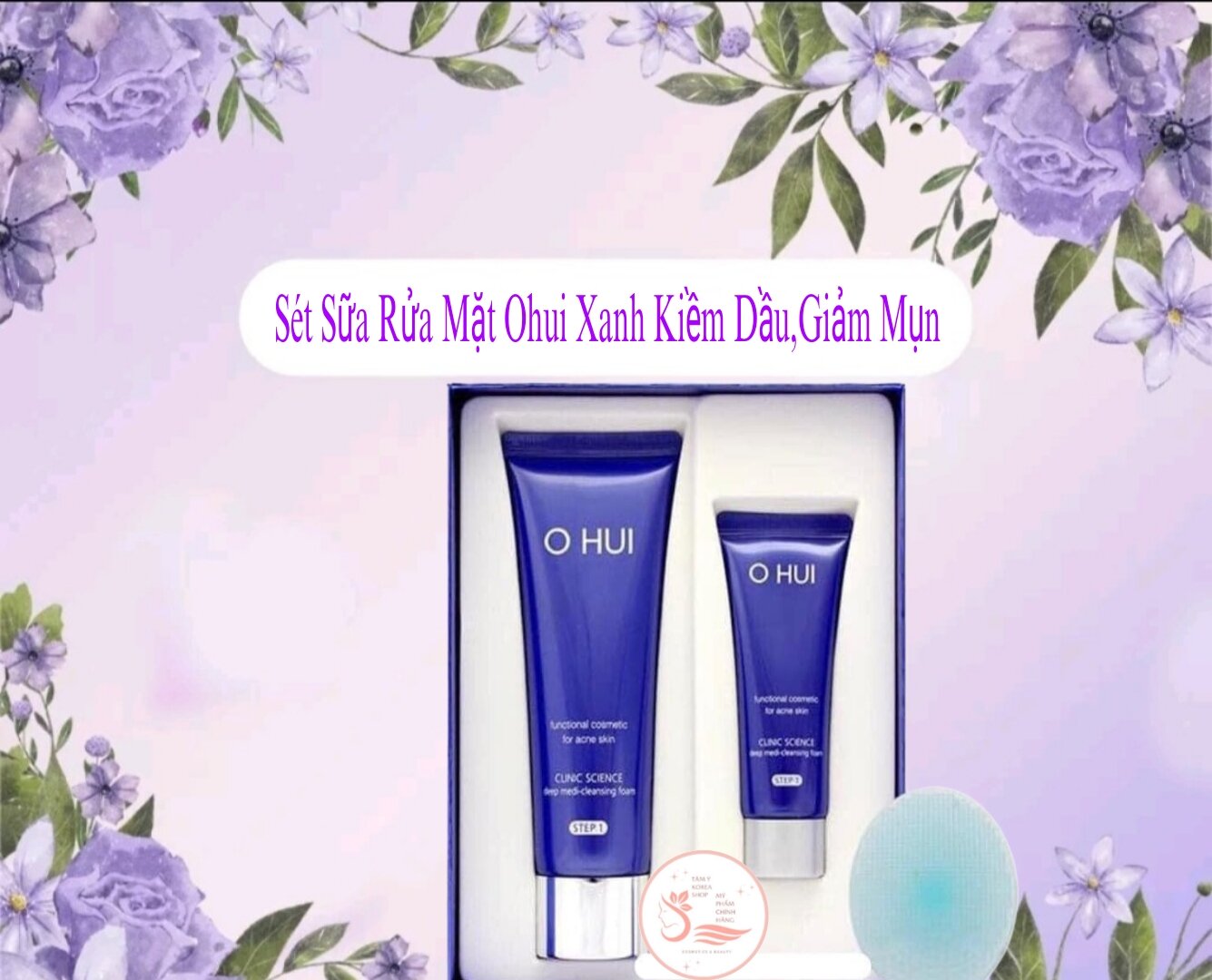 Sữa rửa mặt ohui xanh kiềm dầu,giảm mụn, chống lão hóa,se khít lỗ chân lông