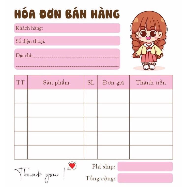 Hoá đơn bán hàng mini cuốn 100 tờ