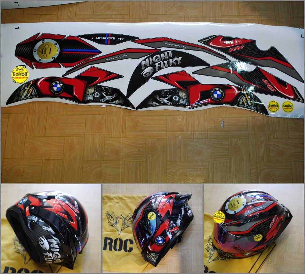 Tem BMW dán mũ bảo hiểm fullface