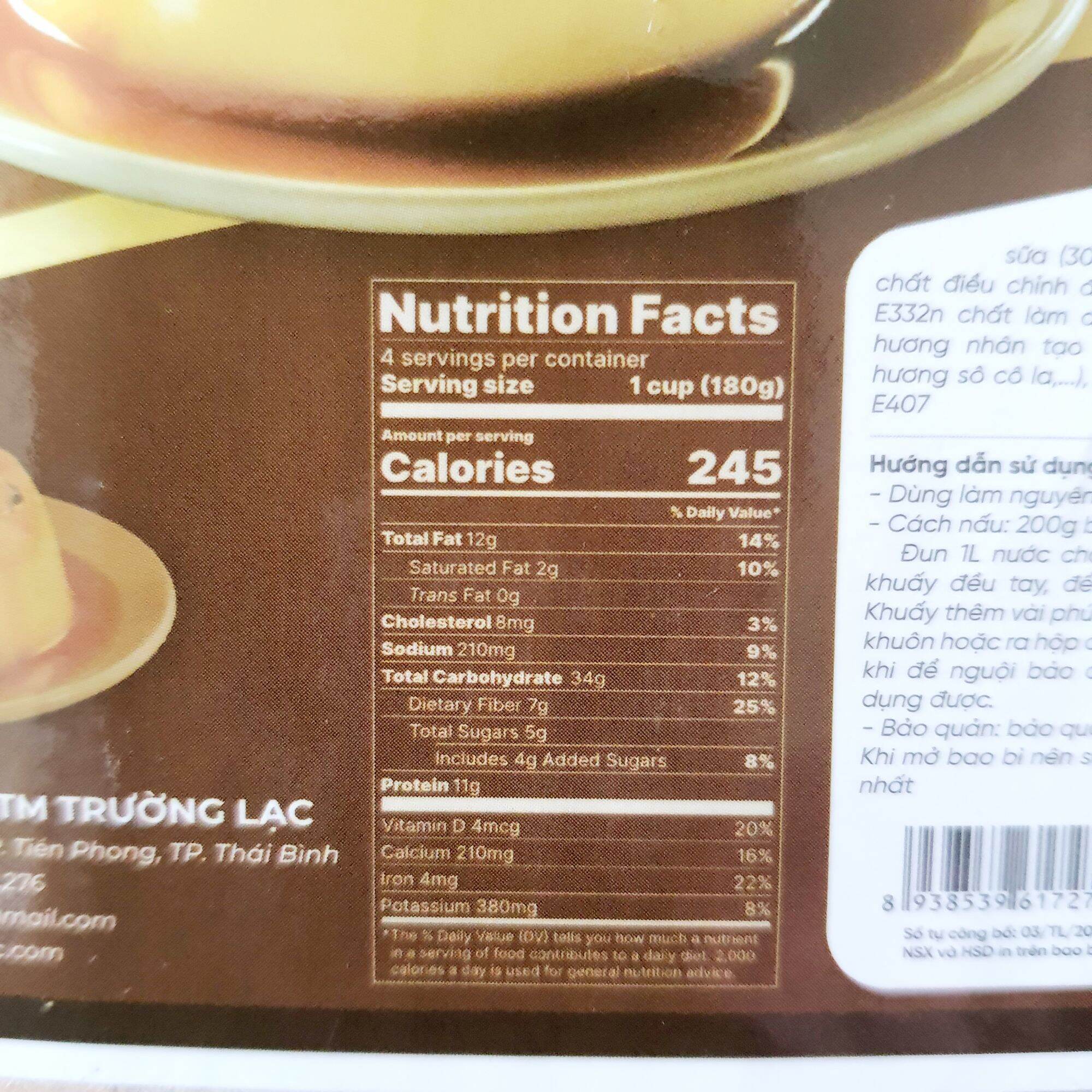Bột pudding trứng Trường Lạc 200g làm 10-15 bát