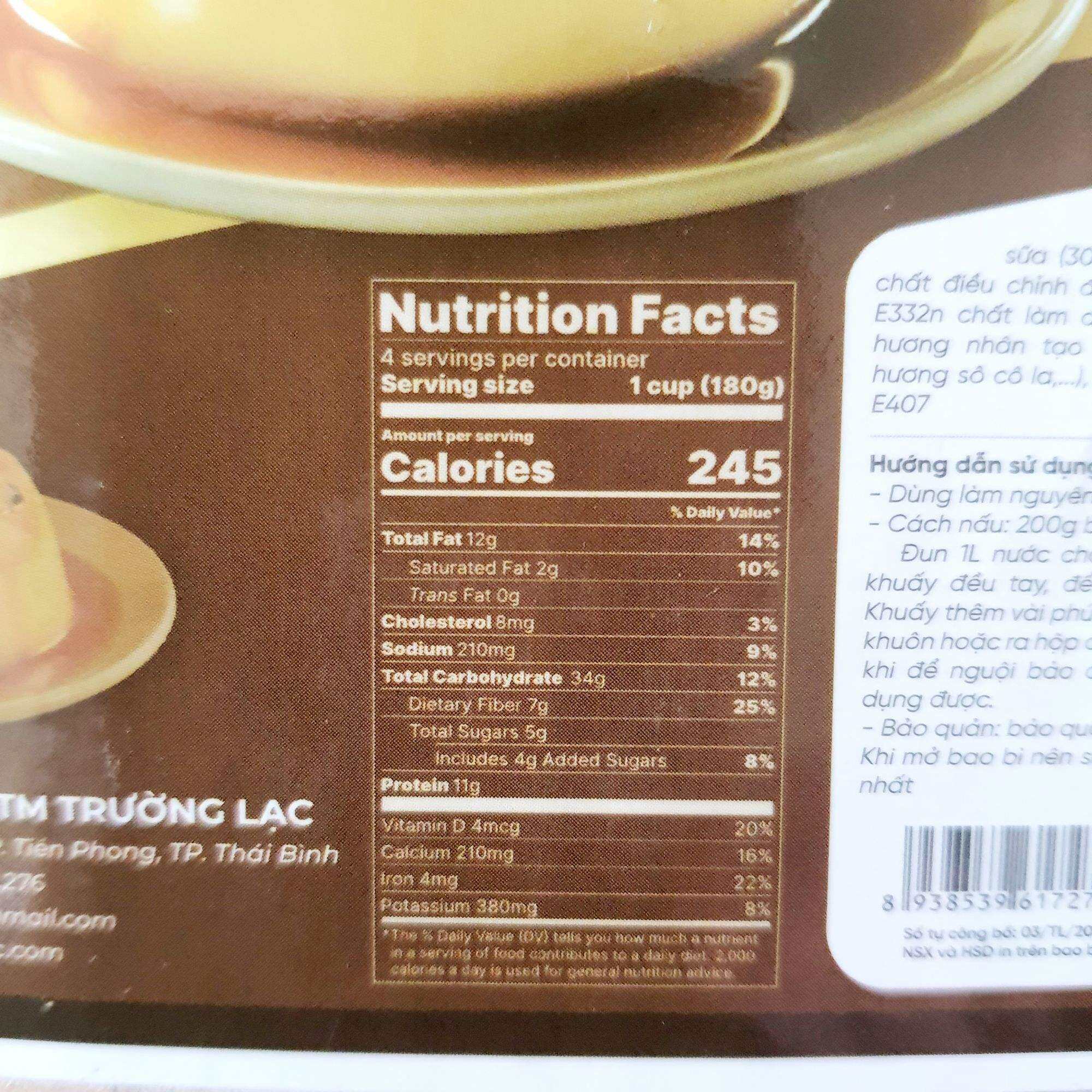 Bột pudding trứng Trường Lạc 200g làm 10-15 bát