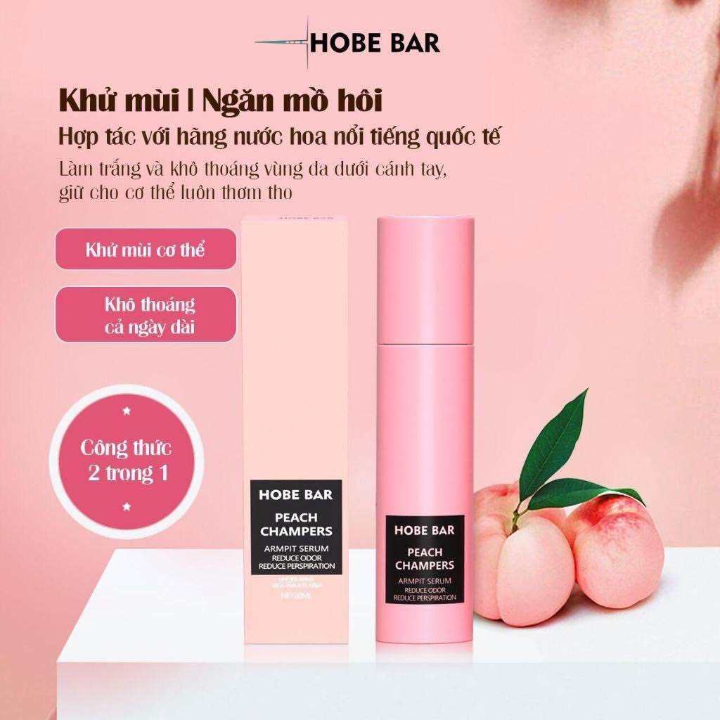 Lăn Khử Mùi HOBEBAR Hương Đào 20ml Ngăn Tiết Mồ Hôi Khử Mùi Dưỡng Da Sáng Mịn Và Khô Thoáng Nhanh