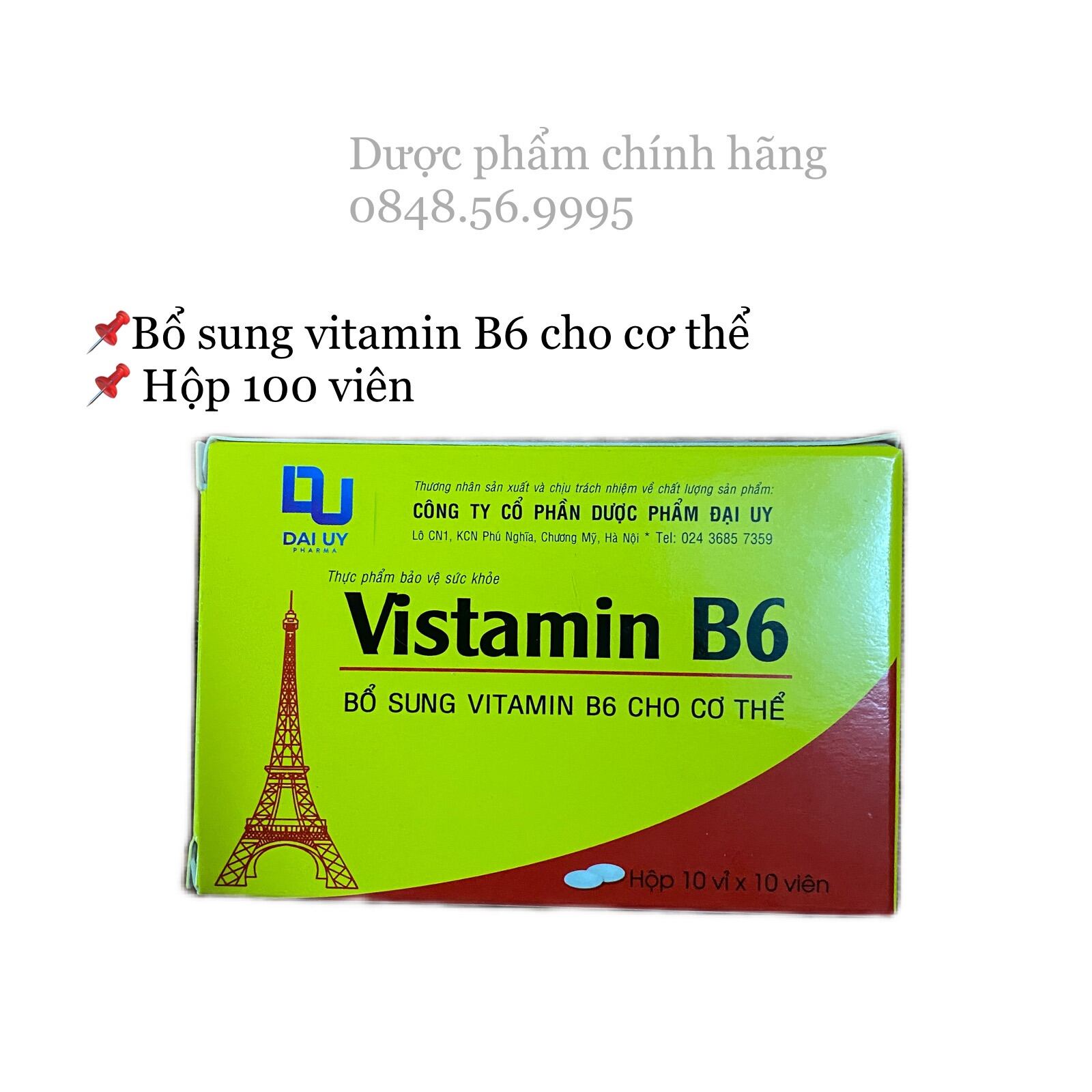 Vitamin B6 vỉ 100 viên - Bổ sung Vitamin nhóm B cho cơ thể