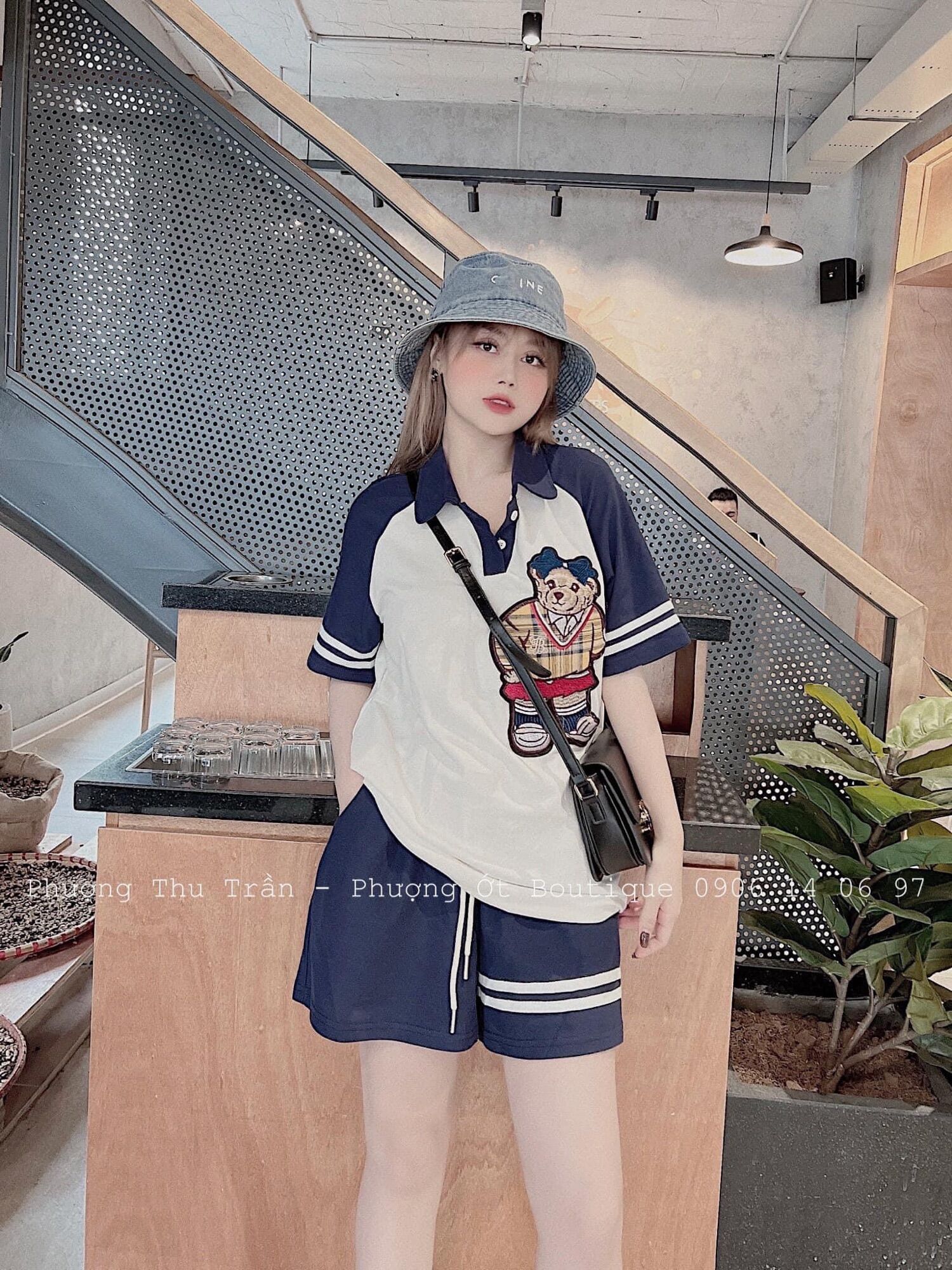 SÉT BỘ POLO THÊU GẤU NỔI DN23