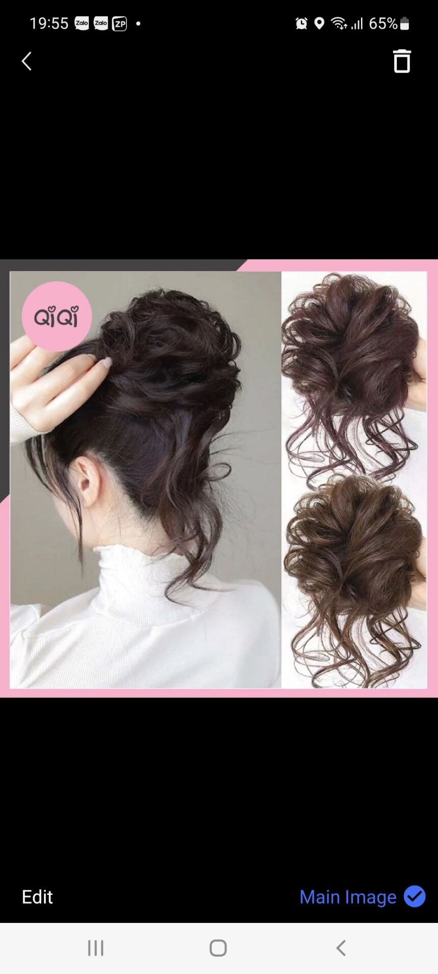 HÌNH THẬT- BÚI TÓC GIẢ XOĂN HOA DÂY CỘT B008 B011