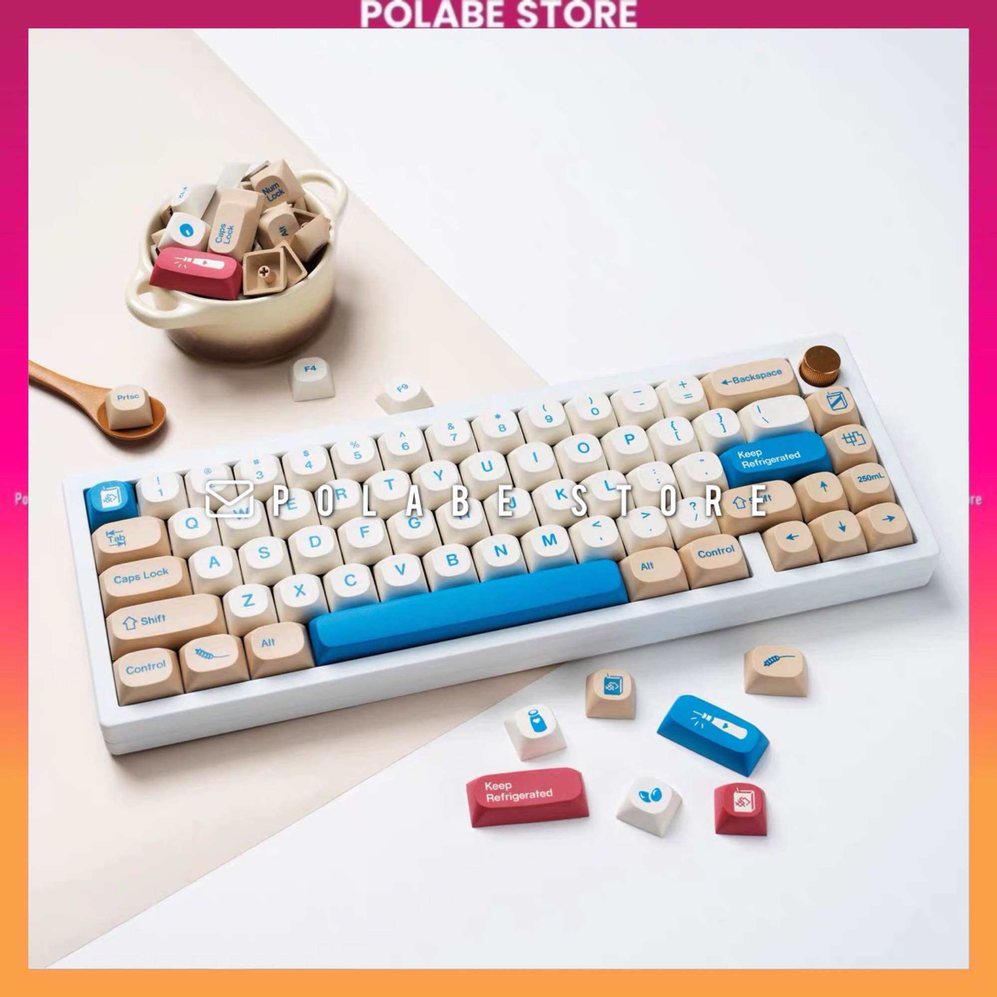 Keycap MA Soy Milk MA Profile PBT dyesub bàn phím cơ Aifei Polabe Store